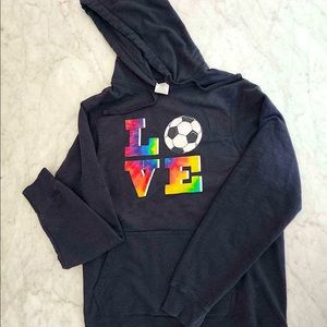 LOVE Soccer Sweatshirt Kids L